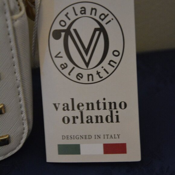 New VALENTINO ORLANDI Studded Guitar Strap Double Zip Crossbody Camera NWT - Picture 4 of 11